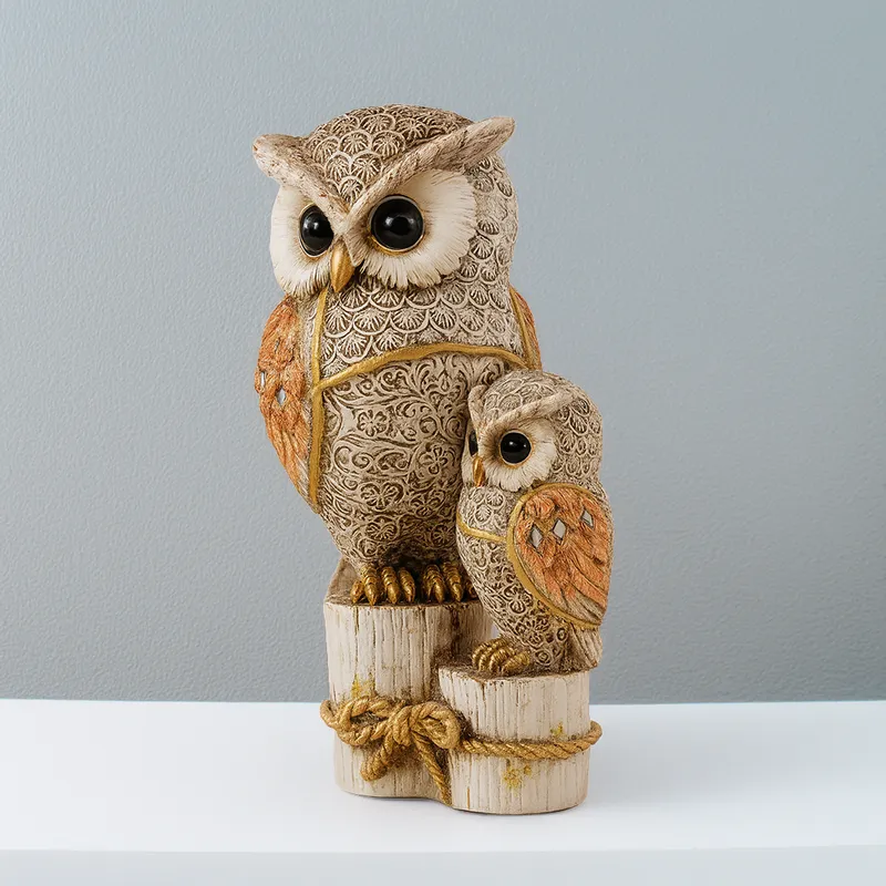 Handcrafted Owl Figurine Showpiece for Home Décor | Decorative Resin Owl Statue