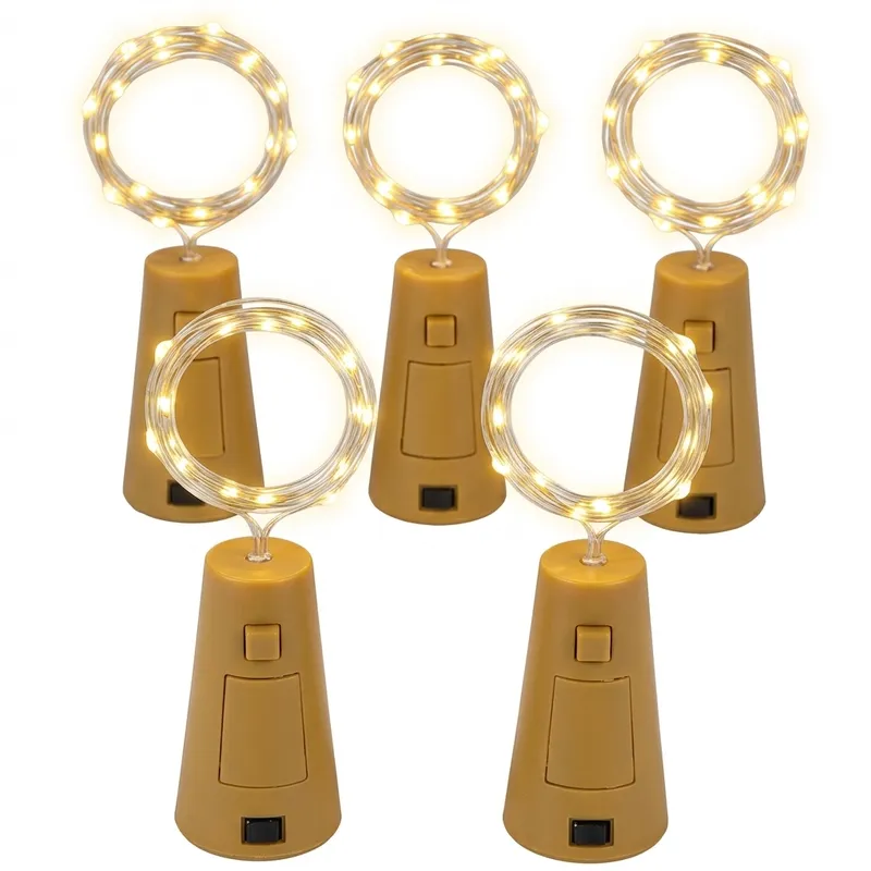 LED Bottle Cork String Lights | Warm White Fairy Lights for Wine Bottles