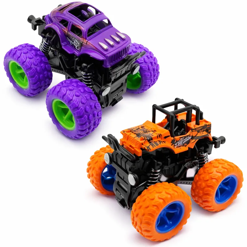 Mini Monster Truck Toy Car with Inertia Drive & Shock Absorber | Kids Off-Road Push & Go Jeep Toy (No Battery Required)