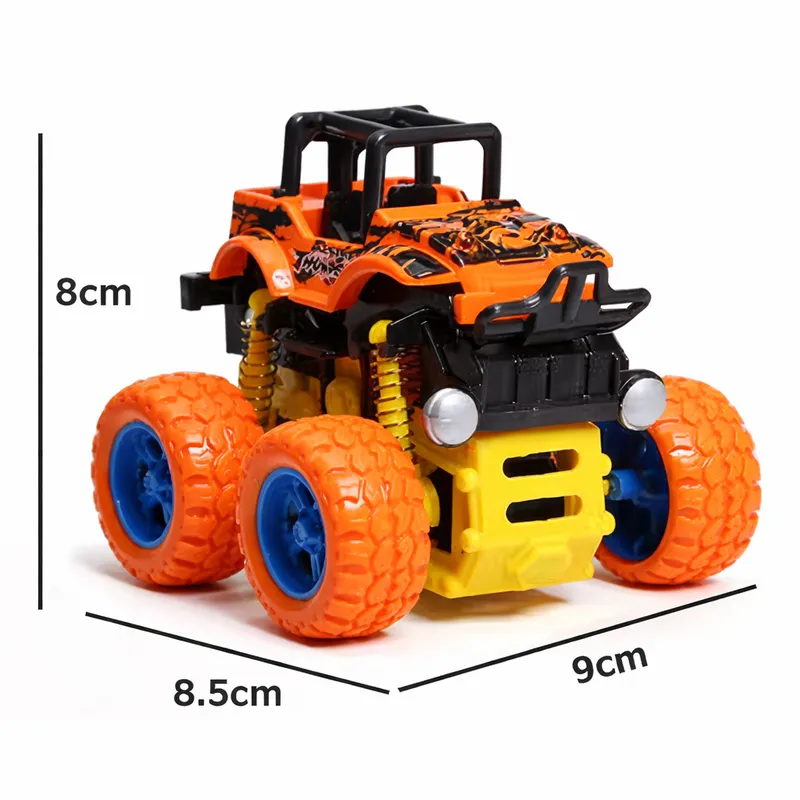Mini Monster Truck Toy Car with Inertia Drive & Shock Absorber | Kids Off-Road Push & Go Jeep Toy (No Battery Required)