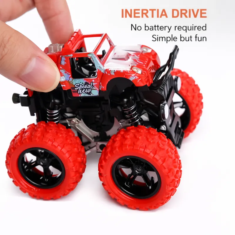 Mini Monster Truck Toy Car with Inertia Drive & Shock Absorber | Kids Off-Road Push & Go Jeep Toy (No Battery Required)