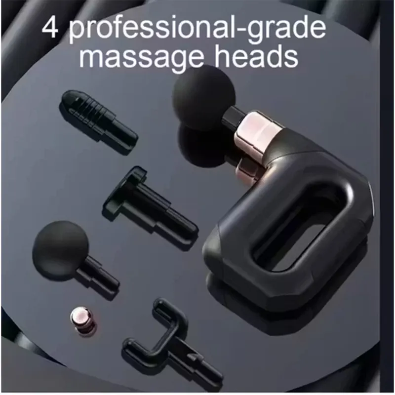 Portable Deep Tissue Massage Gun with 4 Heads | Muscle Relaxation Body Massager for Pain Relief & Recovery