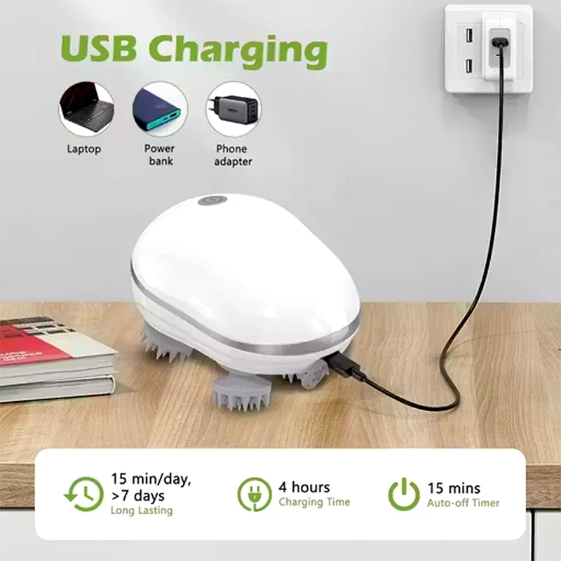 Smart Electric Body Massager – 4D Rotating Heads, Waterproof & USB Rechargeable Deep Tissue Relaxation Device