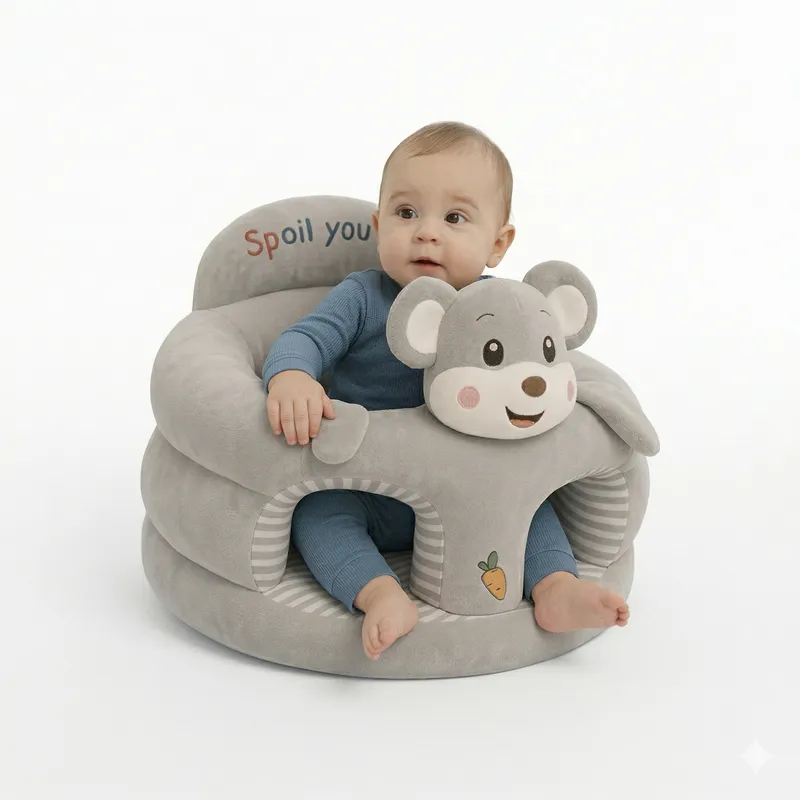 Baby Support Sofa Seat | Soft Plush Sitting Chair for Infants (Cartoon Design)