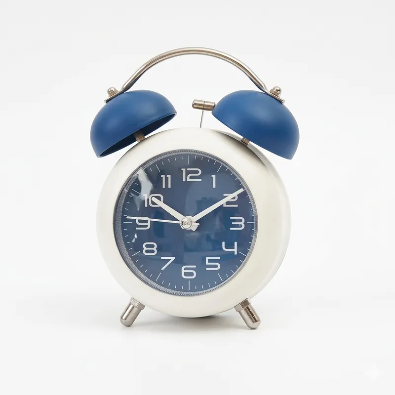 Classic Twin Bell Alarm Clock | Loud Ring Metal Bedside Clock | Silent Sweep Analog Table Clock