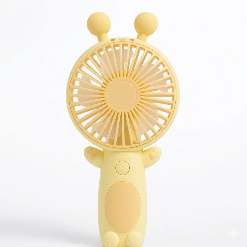 Cute Bear Mini Rechargeable Fan with 1800mAh Battery | USB Type-C Portable Handheld