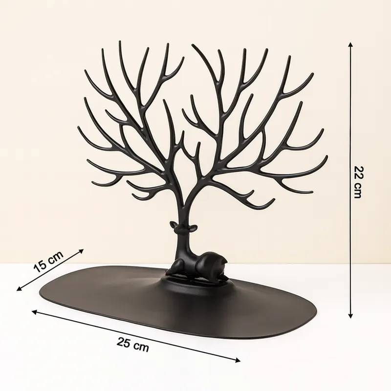 Deer Tree Jewelry Organizer Stand | Necklace Holder & Earring Display Rack