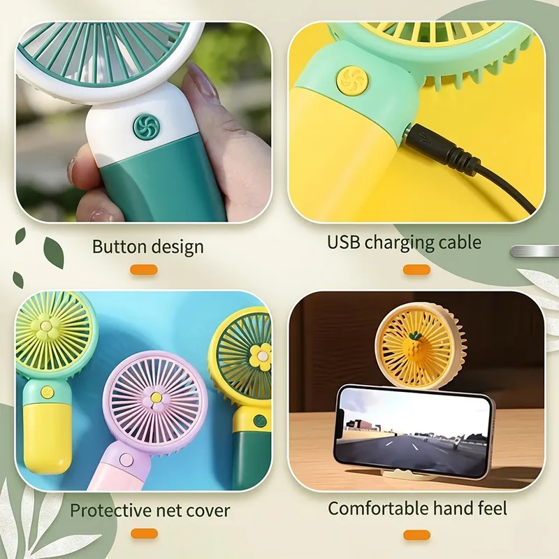 Mini Handheld Rechargeable Fan with USB Charging | Portable Personal Cooling Fan