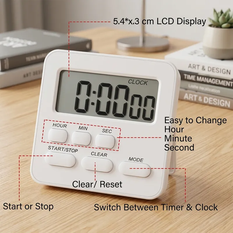 Multi-Function Digital Kitchen Timer with Alarm, Countdown & Count Up | LCD Display
