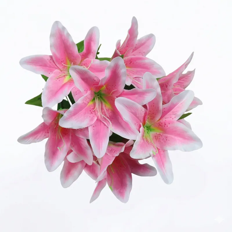 Premium Artificial Pink Lily Flower Pot | Realistic Decorative Plant